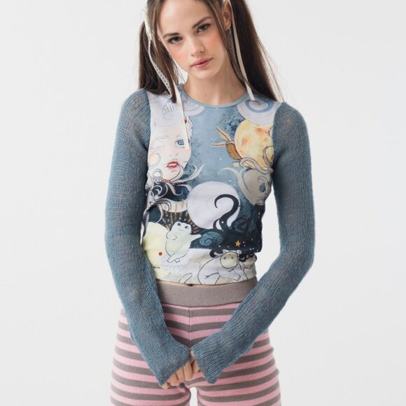 NWT Sixth Dimension Lucky Charm Long Sleeves Tee – Girls Size Med Anime - Picture 2 of 9